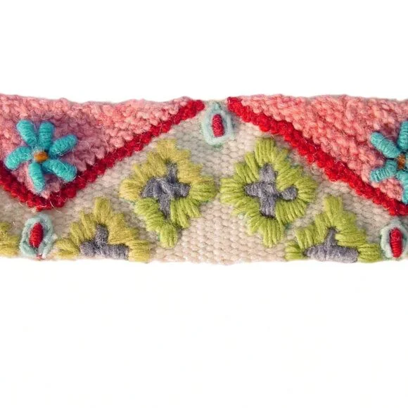 JENNY KRAUSS $69 Embroidered Wool Belt Women's S - Made in PERU - Picture 2 of 6
